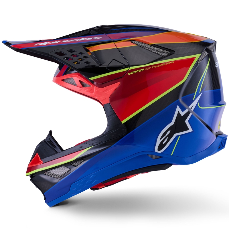Kask motocrossowy Alpinestars Supertech S-M10 Era niebiesko-czerwono-fluo-żółty