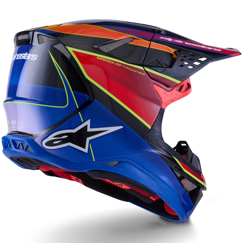 Kask motocrossowy Alpinestars Supertech S-M10 Era niebiesko-czerwono-fluo-żółty