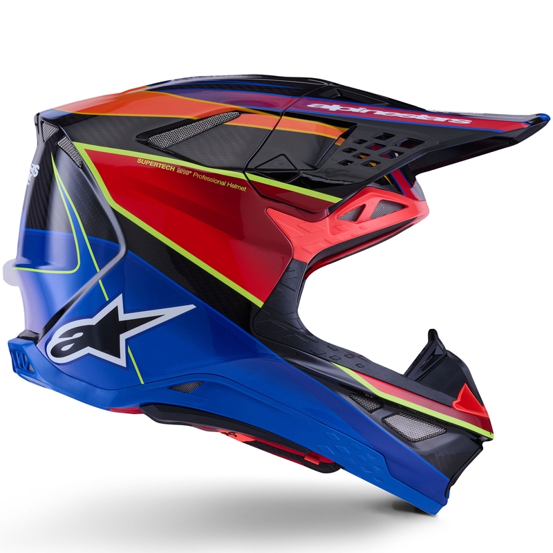 Kask motocrossowy Alpinestars Supertech S-M10 Era niebiesko-czerwono-fluo-żółty