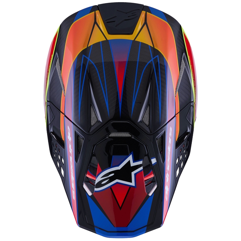 Kask motocrossowy Alpinestars Supertech S-M10 Era niebiesko-czerwono-fluo-żółty