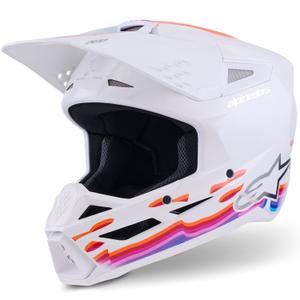 Kask motocrossowy Alpinestars S-M3 Force w kolorze biało-żółto-różowo-fioletowym