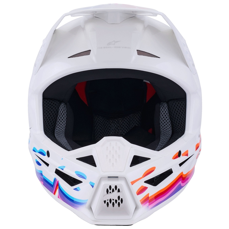 Kask motocrossowy Alpinestars S-M3 Force w kolorze biało-żółto-różowo-fioletowym