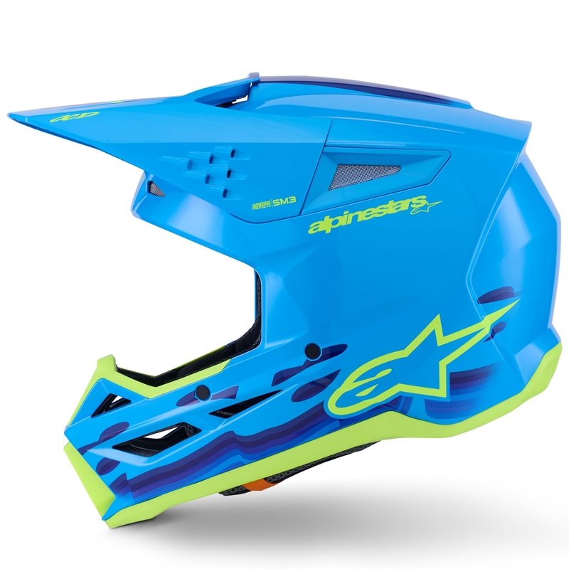 Kask motocrossowy Alpinestars S-M3 Force niebiesko-fluo-żółty