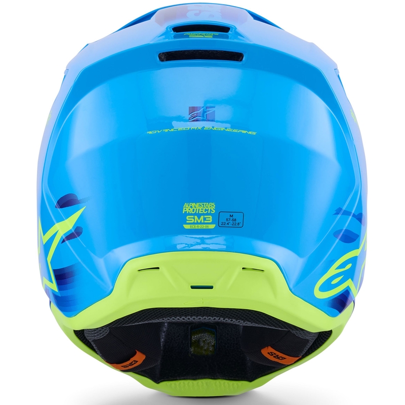 Kask motocrossowy Alpinestars S-M3 Force niebiesko-fluo-żółty