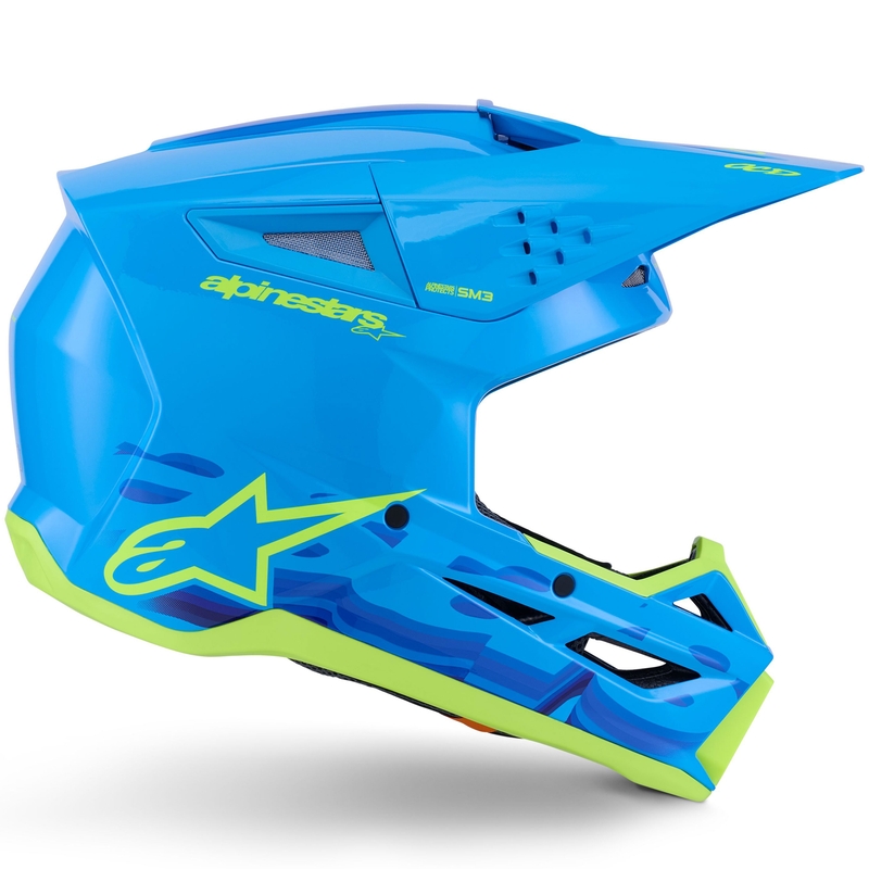 Kask motocrossowy Alpinestars S-M3 Force niebiesko-fluo-żółty