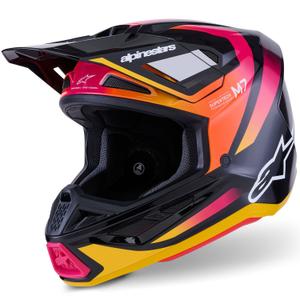 Kask motocrossowy Alpinestars SM7 Rise czarno-żółto-fluo róż