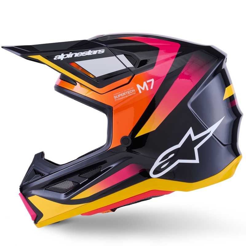 Kask motocrossowy Alpinestars SM7 Rise czarno-żółto-fluo róż