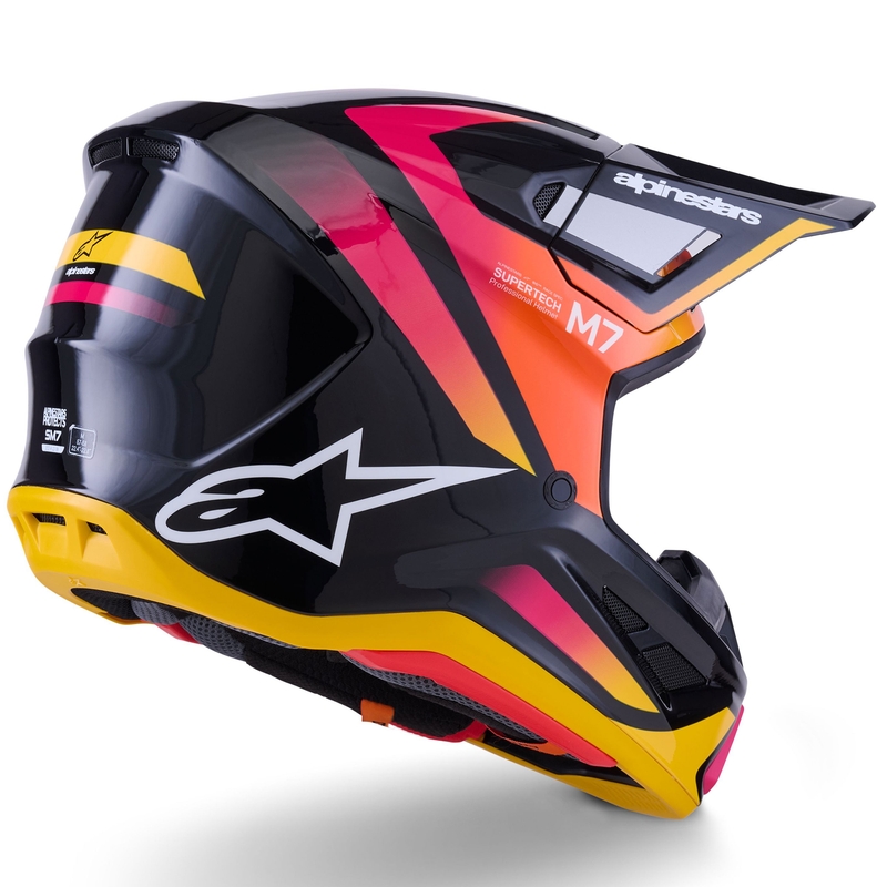 Kask motocrossowy Alpinestars SM7 Rise czarno-żółto-fluo róż