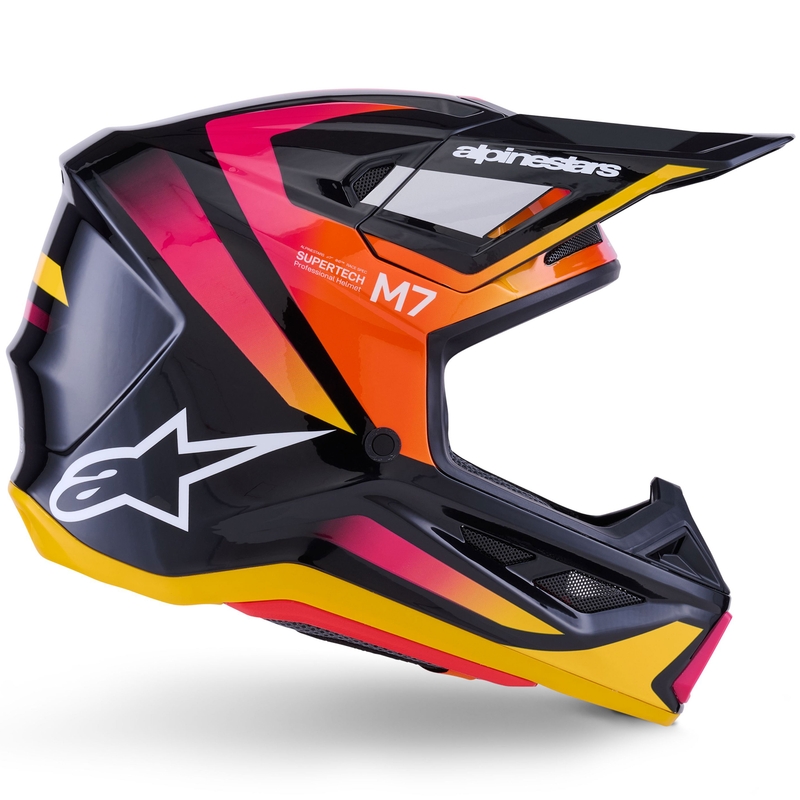 Kask motocrossowy Alpinestars SM7 Rise czarno-żółto-fluo róż