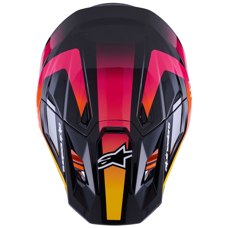 Kask motocrossowy Alpinestars SM7 Rise czarno-żółto-fluo róż