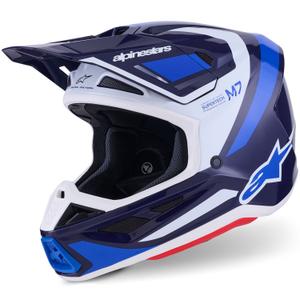 Kask motocrossowy Alpinestars SM7 Rise niebiesko-biały
