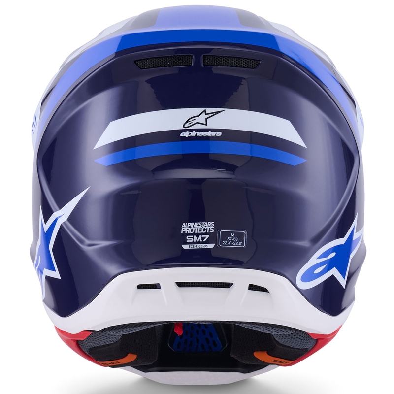 Kask motocrossowy Alpinestars SM7 Rise niebiesko-biały
