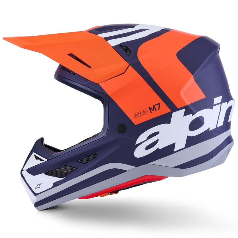 Kask motocrossowy Alpinestars SM7 Core matowy pomarańczowo-niebiesko-biały