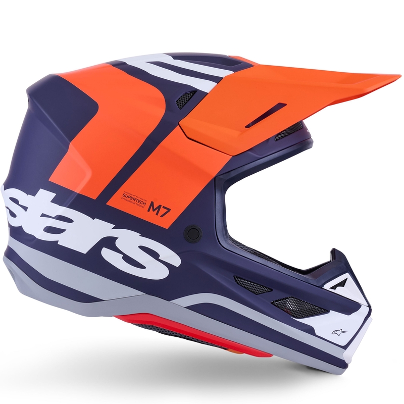 Kask motocrossowy Alpinestars SM7 Core matowy pomarańczowo-niebiesko-biały