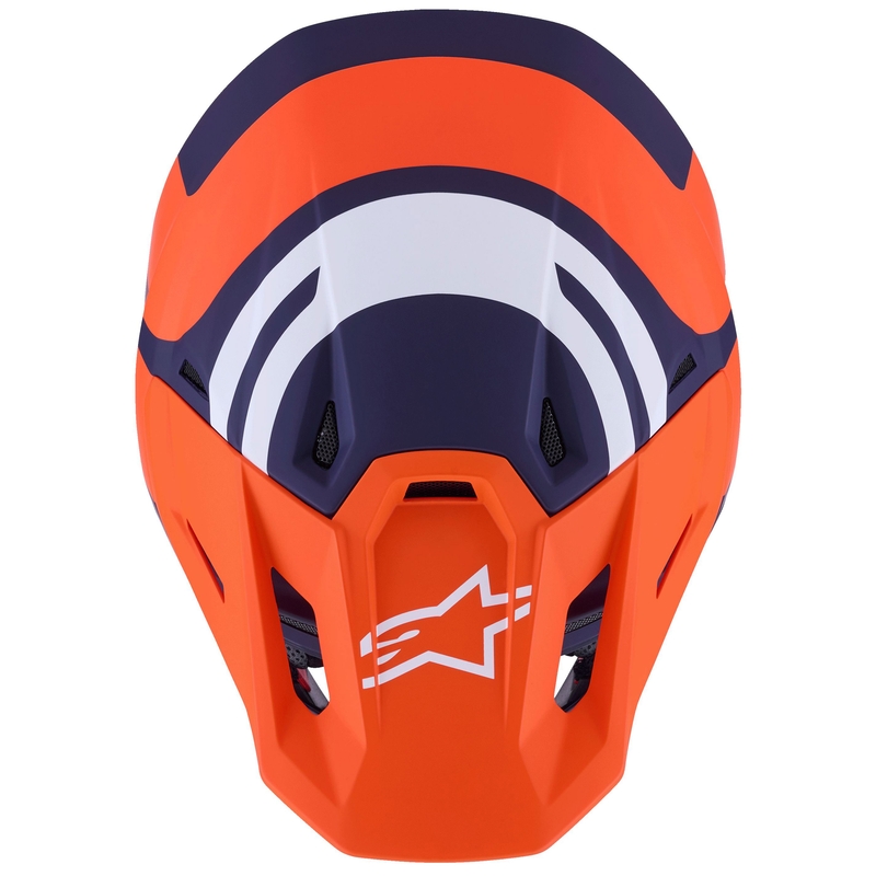 Kask motocrossowy Alpinestars SM7 Core matowy pomarańczowo-niebiesko-biały