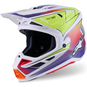 Kask motocrossowy Alpinestars SM7 Fuse biało-fluo-żółto-fioletowy
