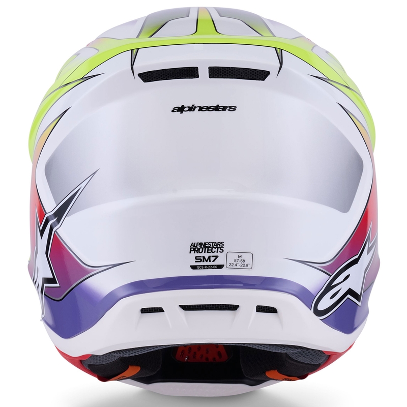 Kask motocrossowy Alpinestars SM7 Fuse biało-fluo-żółto-fioletowy