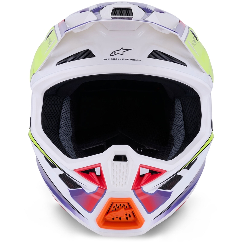 Kask motocrossowy Alpinestars SM7 Fuse biało-fluo-żółto-fioletowy