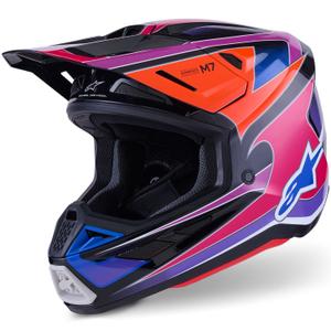 Kask motocrossowy Alpinestars SM7 Fuse niebiesko-fioletowo-różowy
