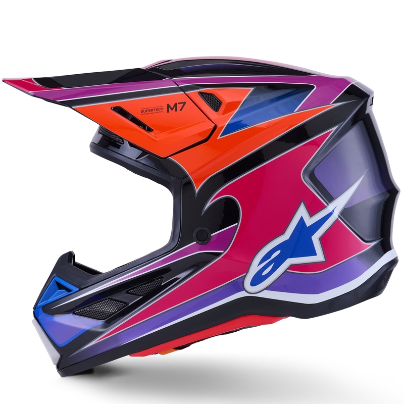 Kask motocrossowy Alpinestars SM7 Fuse niebiesko-fioletowo-różowy
