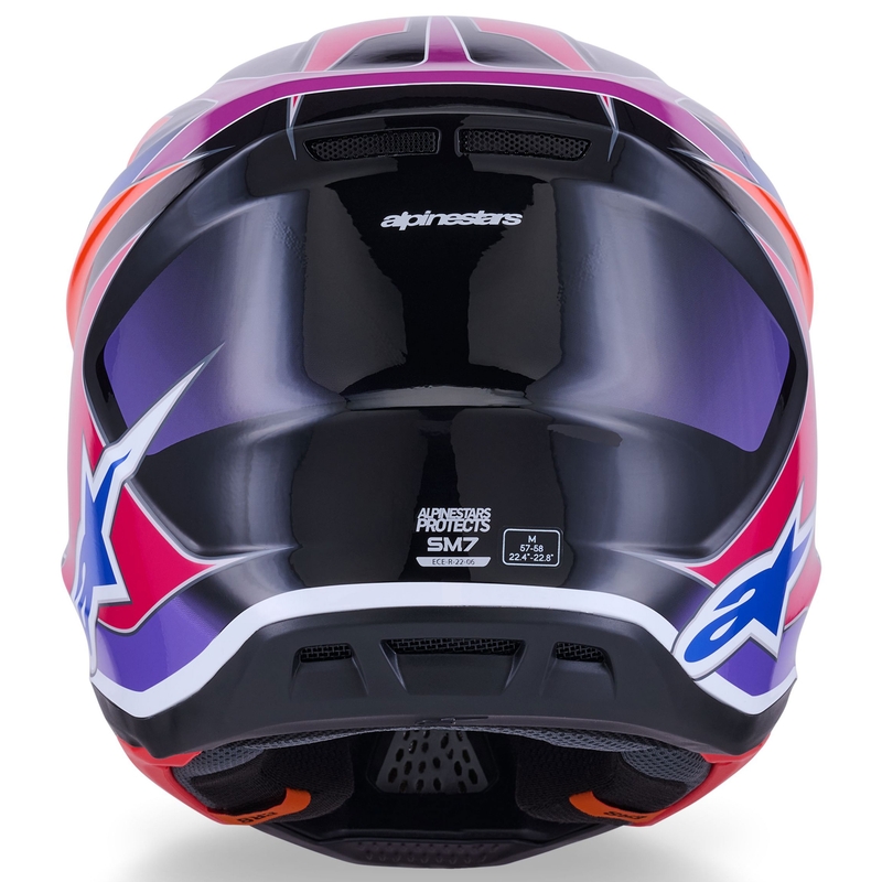 Kask motocrossowy Alpinestars SM7 Fuse niebiesko-fioletowo-różowy