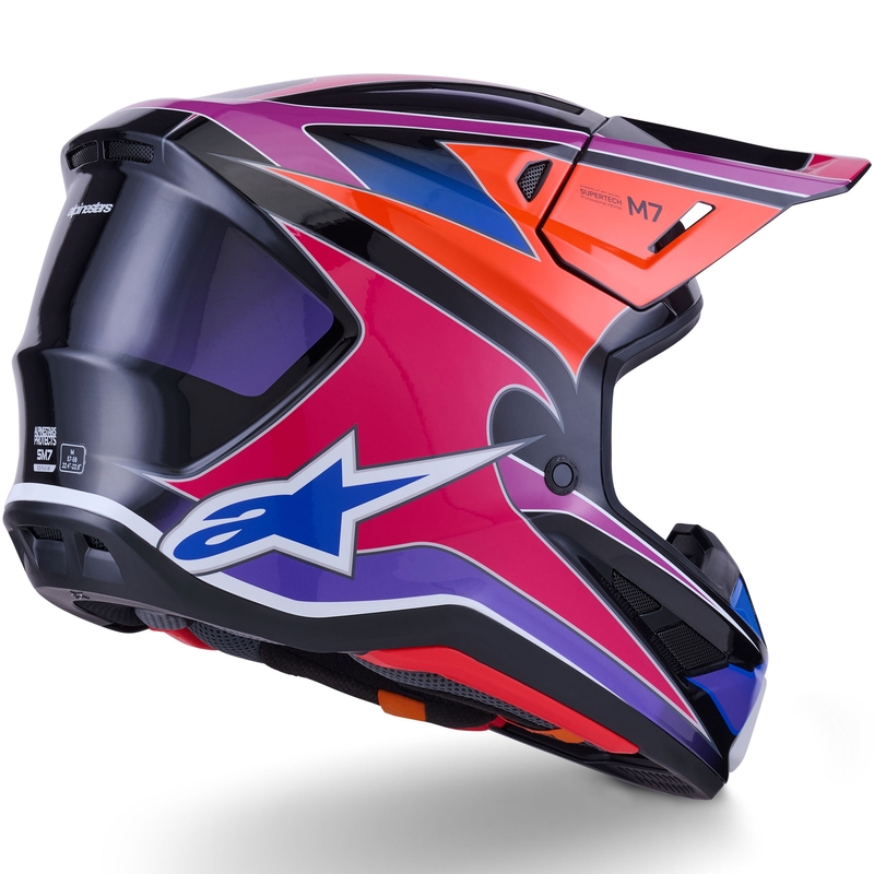 Kask motocrossowy Alpinestars SM7 Fuse niebiesko-fioletowo-różowy