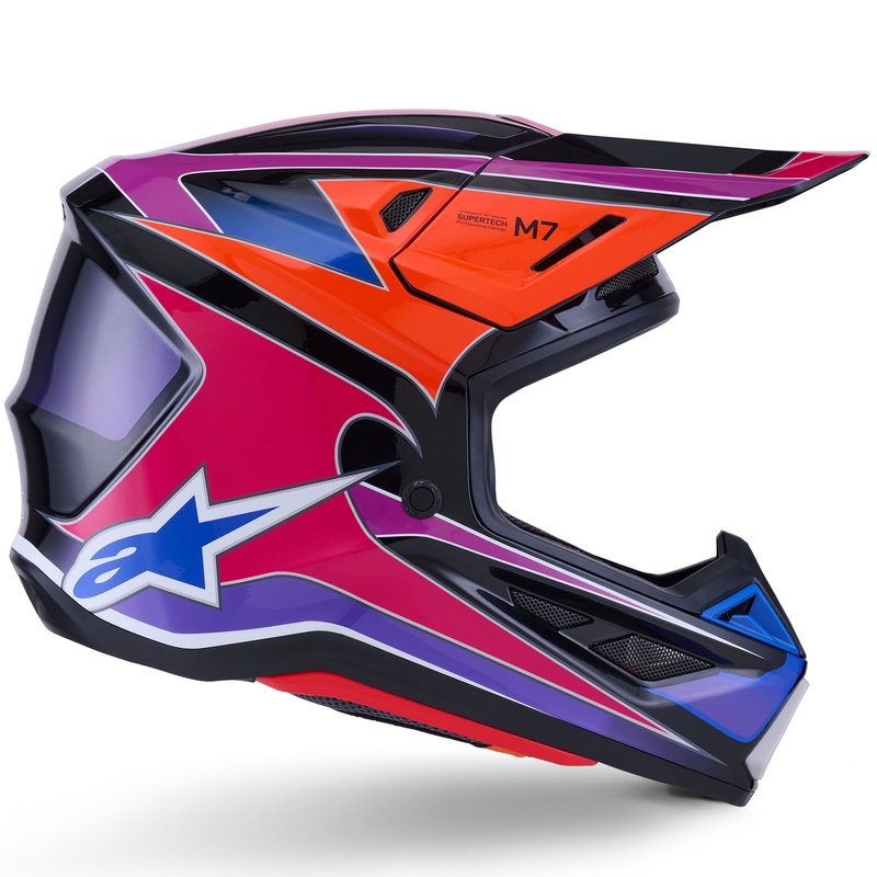 Kask motocrossowy Alpinestars SM7 Fuse niebiesko-fioletowo-różowy