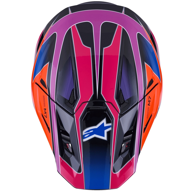 Kask motocrossowy Alpinestars SM7 Fuse niebiesko-fioletowo-różowy