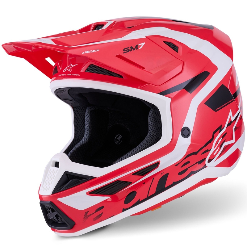 Kask motocrossowy Alpinestars SM7 Deed czerwono-czarno-biały