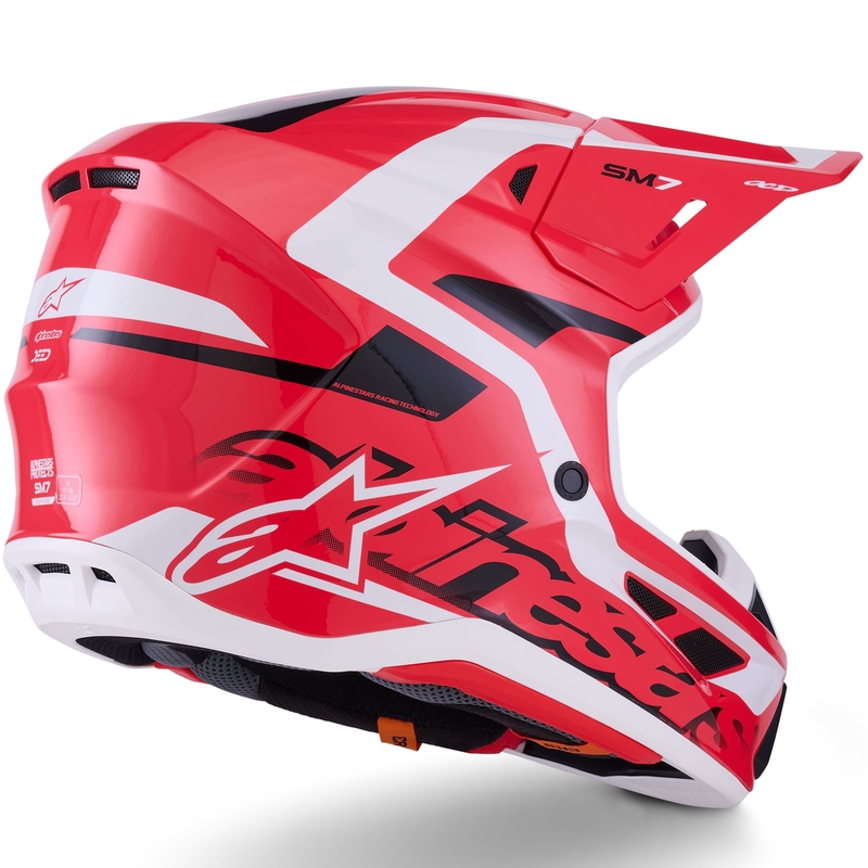 Kask motocrossowy Alpinestars SM7 Deed czerwono-czarno-biały