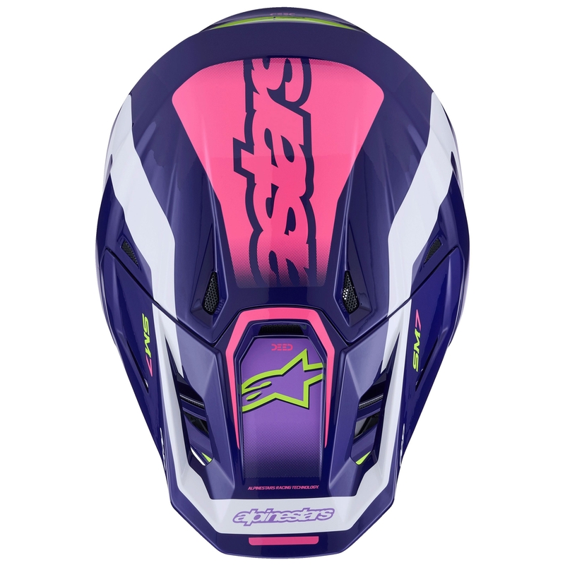 Kask motocrossowy Alpinestars SM7 Deed fioletowo-różowo-biało-fluo-żółty