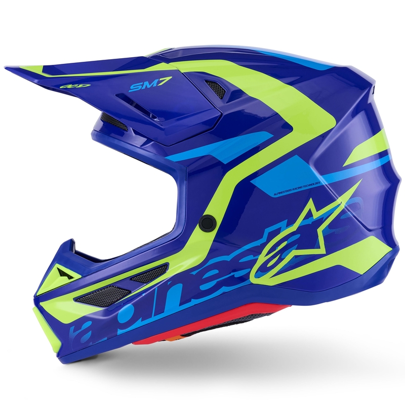 Kask motocrossowy Alpinestars SM7 Deed niebiesko-fluo-żółty