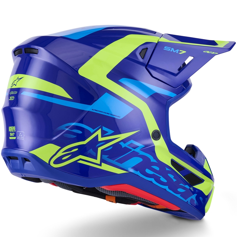 Kask motocrossowy Alpinestars SM7 Deed niebiesko-fluo-żółty