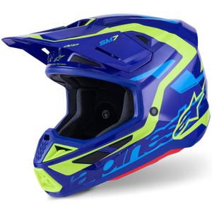 Kask motocrossowy Alpinestars SM7 Deed niebiesko-fluo-żółty