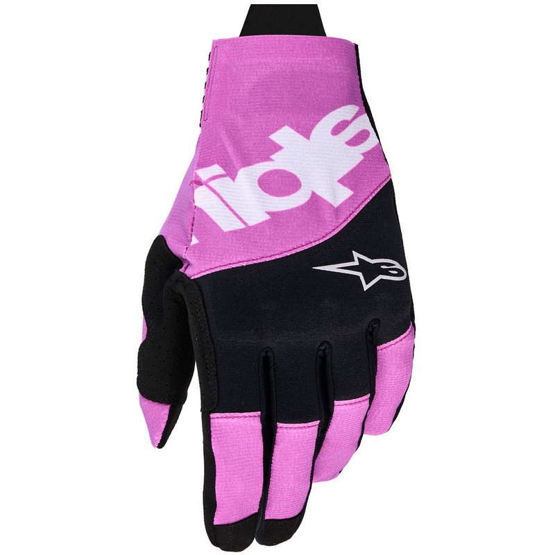 Rękawice motocrossowe Alpinestars Techstar czarno-jasnoszaro-fioletowe