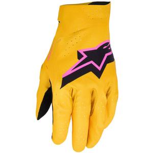 Rękawice motocrossowe Alpinestars Supertech MX złoto-czarno-fluo róż