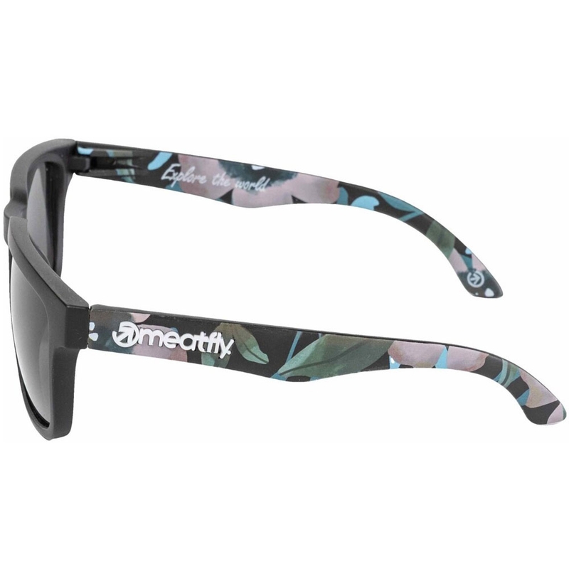 Okulary przeciwsłoneczne Meatfly Memphis Pink Flowers czarno-różowe