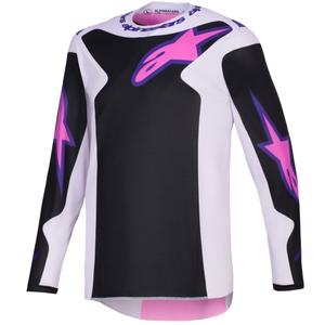 Koszulka motocrossowa Alpinestars Fluid Grid czarno-jasnoszaro-fioletowa