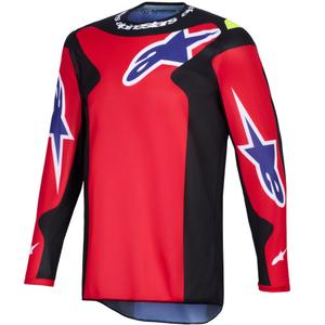 Koszulka motocrossowa Alpinestars Fluid Grid w kolorze czerwono-czarno-fioletowo-żółtym