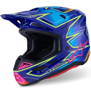 Kask motocrossowy Alpinestars SM7 Cast niebiesko-różowo-fluo-żółty