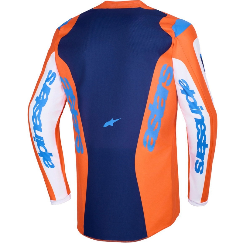 Koszulka motocrossowa Alpinestars Fluid Grid pomarańczowo-niebieska