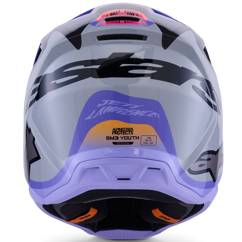 Kask motocrossowy Alpinestars S-M3 JETT LAWRENCE edition szaro-fioletowo-czarny