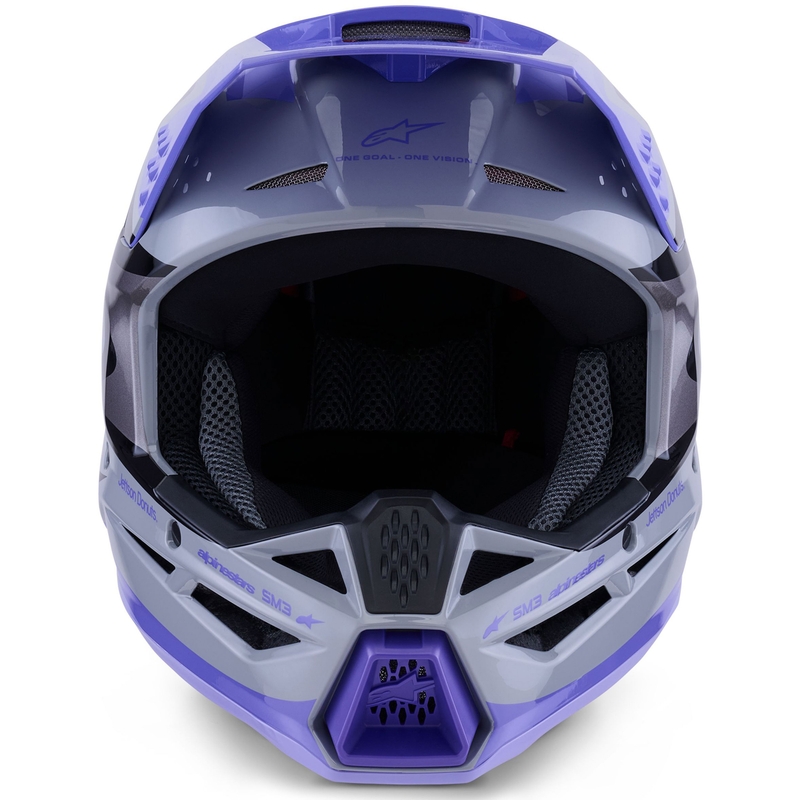 Kask motocrossowy Alpinestars S-M3 JETT LAWRENCE edition szaro-fioletowo-czarny