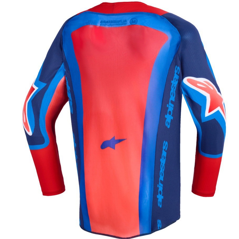 Koszulka motocrossowa dla dzieci Alpinestars Supertech Vista Youth w kolorze granatowo-koralowo-kobaltowym