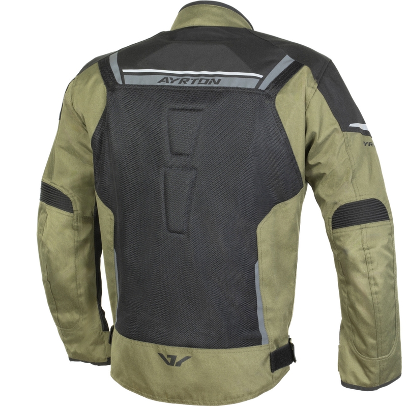Kurtka motocyklowa Ayrton Bullet II Flow ciemnozielono-szaro-czarna