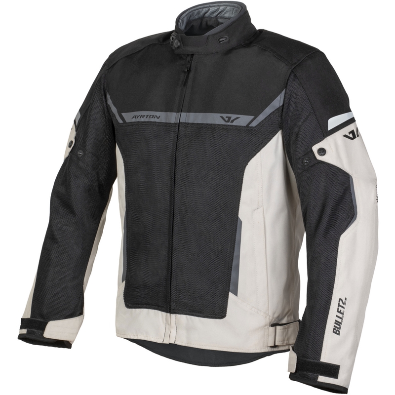Kurtka motocyklowa Ayrton Bullet II Flow kremowo-piaskowo-szaro-czarna