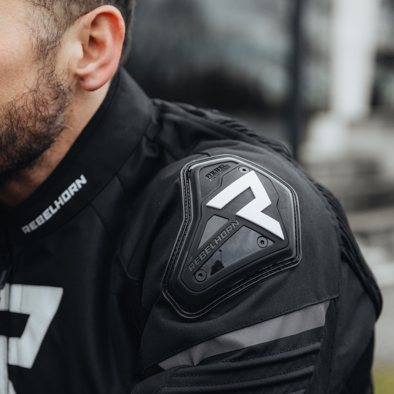 Kurtka motocyklowa Rebelhorn Vandal czarno-biała