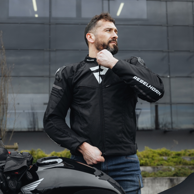 Kurtka motocyklowa Rebelhorn Vandal czarno-biała