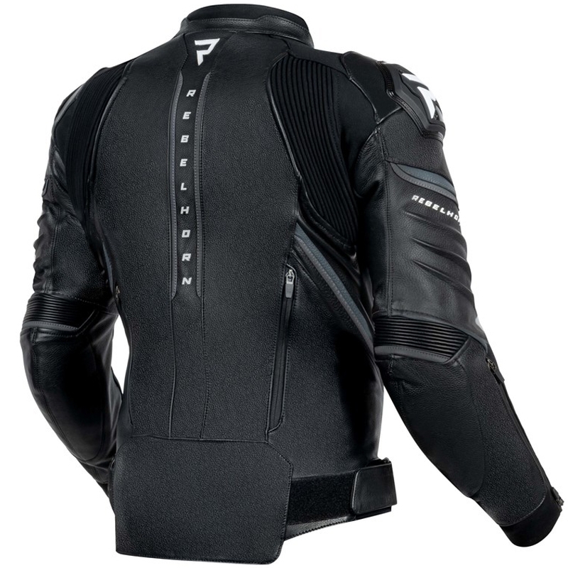 Kurtka motocyklowa skórzana Rebelhorn Veloce czarno-biała