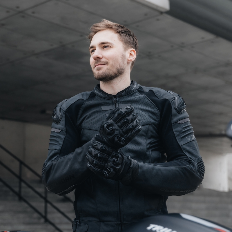 Kurtka motocyklowa skórzana Rebelhorn Vandal czarna
